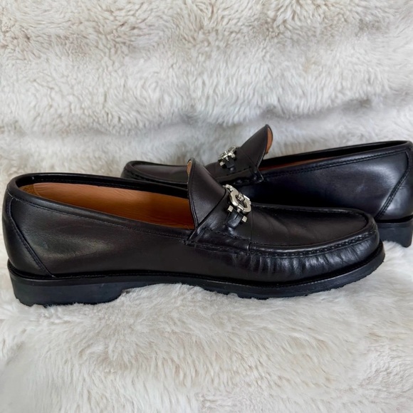 *SOLD
Salvatore Ferragamo Black Leather Loafers with Silver Accent - Picture 4 of 5